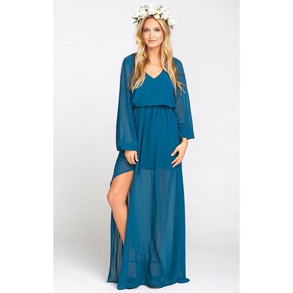Show Me Your MuMu NWOT Jocelyn Maxi Dress Deep Jade M - Picture 1 of 8